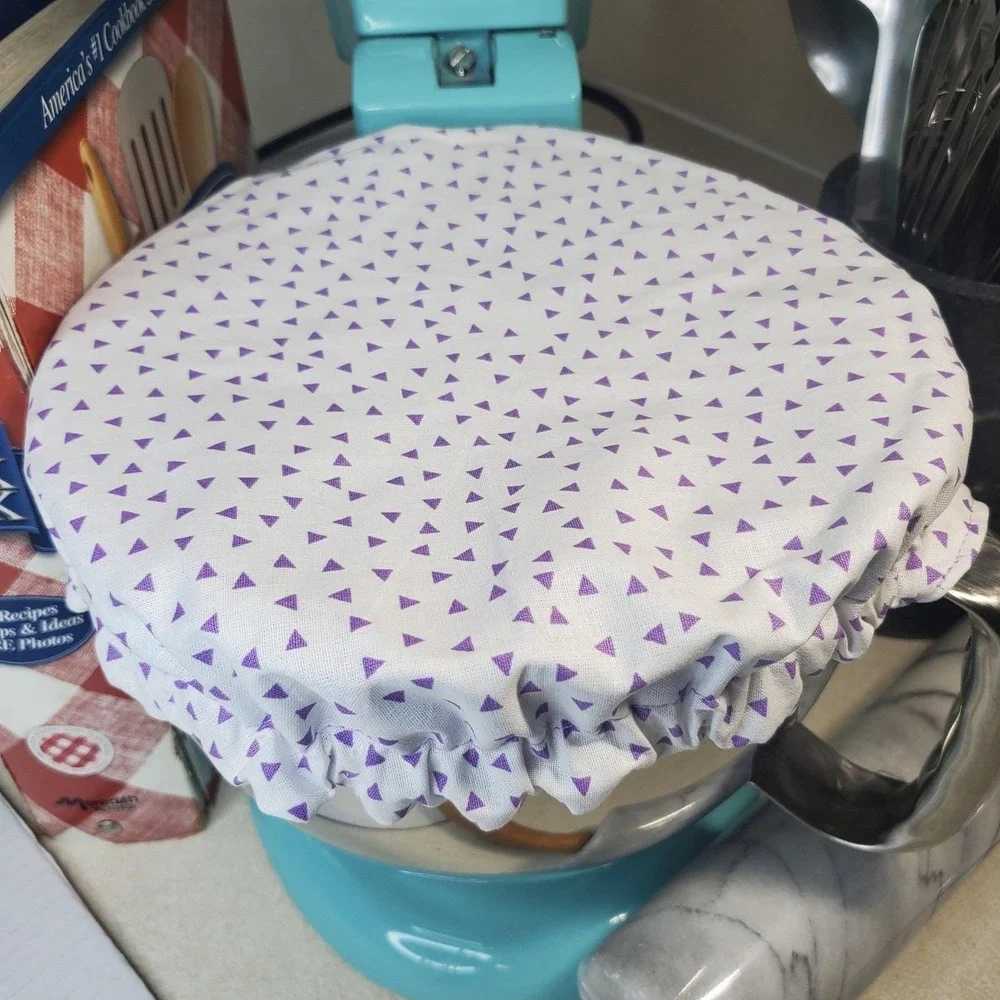 Blue Paisley Purple Triangle Reversible KitchenAid Mixer Mixing Bowl Cover Decor